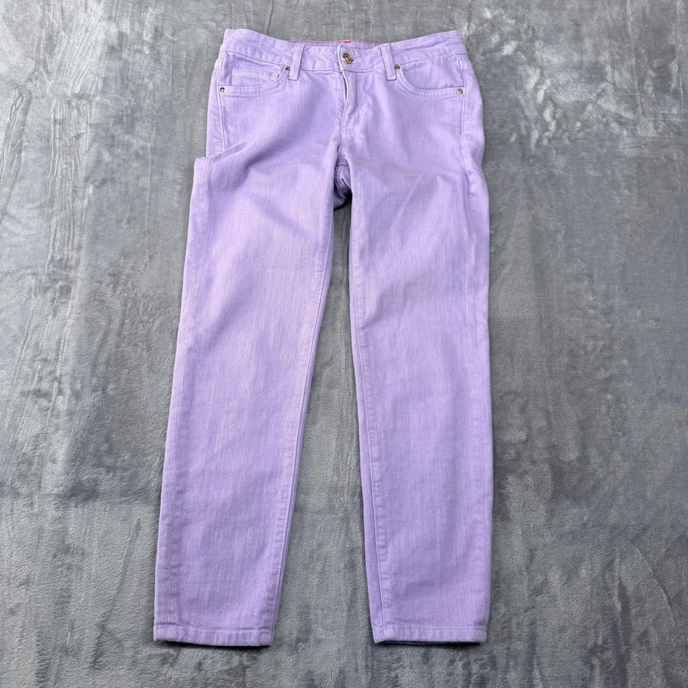 Kate Spade New York Slim Jeans Womens Size 28 Lavender Purple Spade Logo Denim